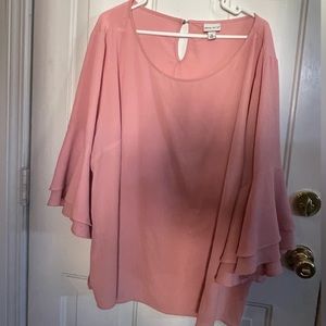 Pink bell-sleeve Blouse
